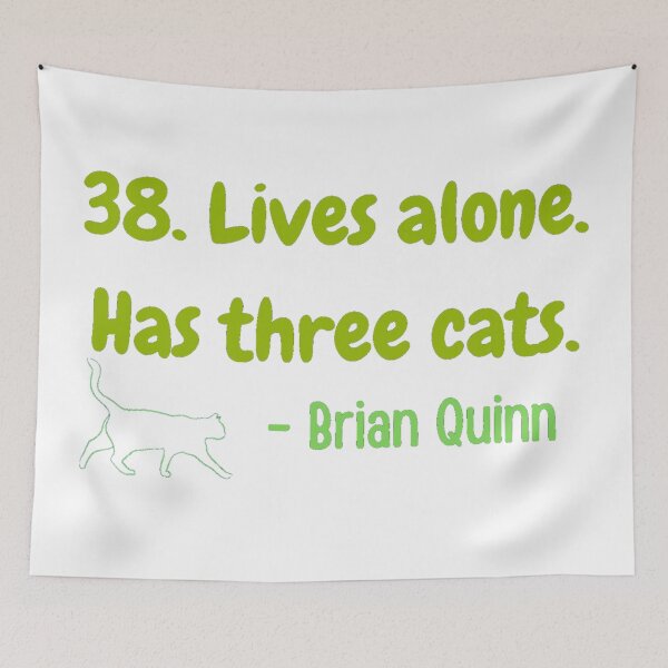 Item preview, 38. Lives alone. Has three cats. Funny designed and sold by LukjanovArt.