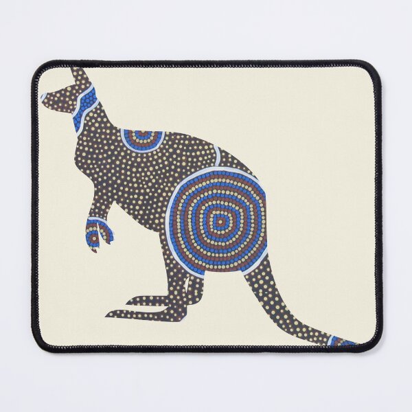 Item preview, Kangaroo Silhouette Dotted Aboriginal Art Pattern designed and sold by More than Myriad.