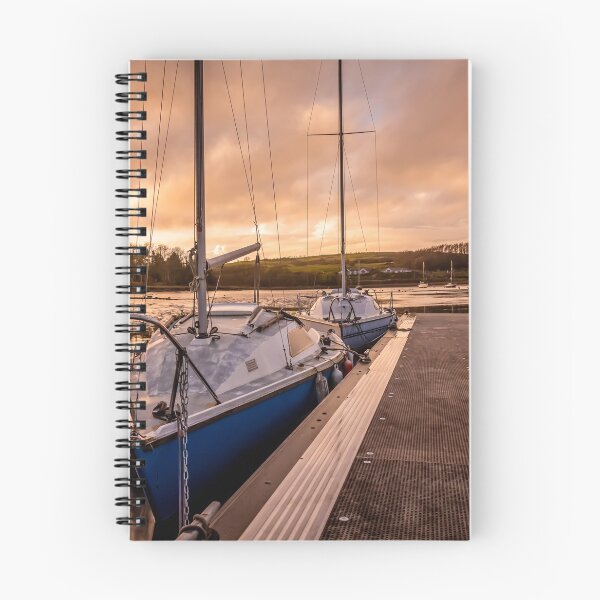 Item preview, Yachts moored at Kirkcudbright marina at sunset in winter on the River Dee estuary, Dumfries and Galloway, Scotland designed and sold by SnapTPhotograph.