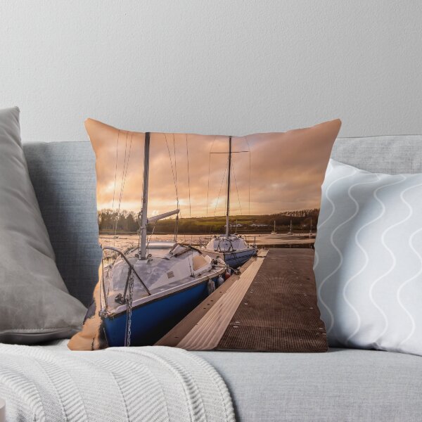Item preview, Yachts moored at Kirkcudbright marina at sunset in winter on the River Dee estuary, Dumfries and Galloway, Scotland designed and sold by SnapTPhotograph.