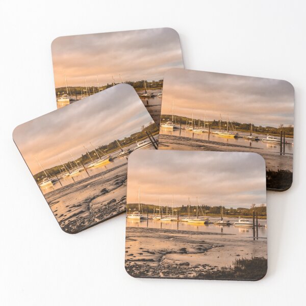Item preview, Yachts and boats moored at Kirkcudbright Marina, reflecting on the water at sunset during low tide, Dumfries and Galloway, Scotlands designed and sold by SnapTPhotograph.