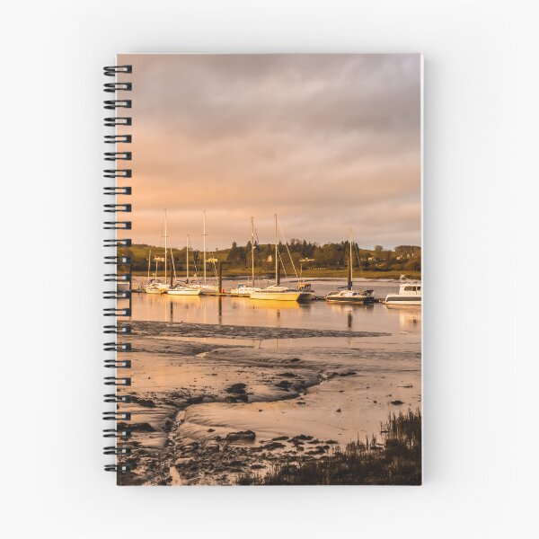 Item preview, Yachts and boats moored at Kirkcudbright Marina, reflecting on the water at sunset during low tide, Dumfries and Galloway, Scotlands designed and sold by SnapTPhotograph.