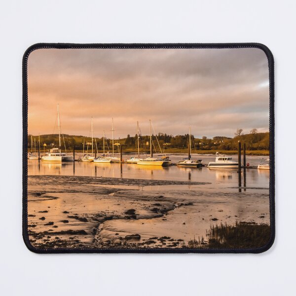 Item preview, Yachts and boats moored at Kirkcudbright Marina, reflecting on the water at sunset during low tide, Dumfries and Galloway, Scotlands designed and sold by SnapTPhotograph.