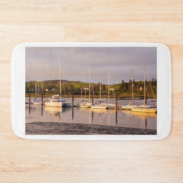 Item preview, Yachts and boats moored at Kirkcudbright Marina, reflecting on the water at sunset during low tide, Dumfries and Galloway, Scotlands designed and sold by SnapTPhotograph.