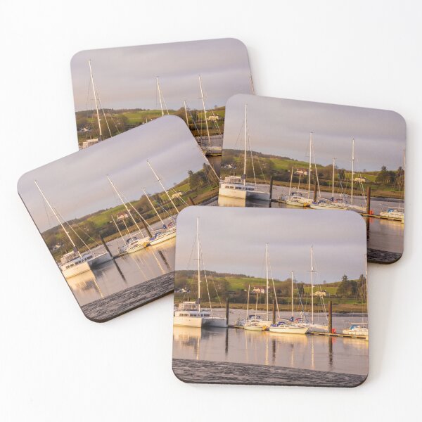 Item preview, Yachts and boats moored at Kirkcudbright Marina, reflecting on the water at sunset during low tide, Dumfries and Galloway, Scotlands designed and sold by SnapTPhotograph.