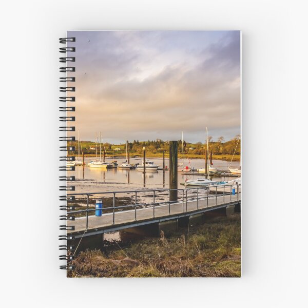 Item preview, Sunset over Kirkcudbright marina and harbour in winter, with boats moored, Dumfries and Galloway, Scotland designed and sold by SnapTPhotograph.