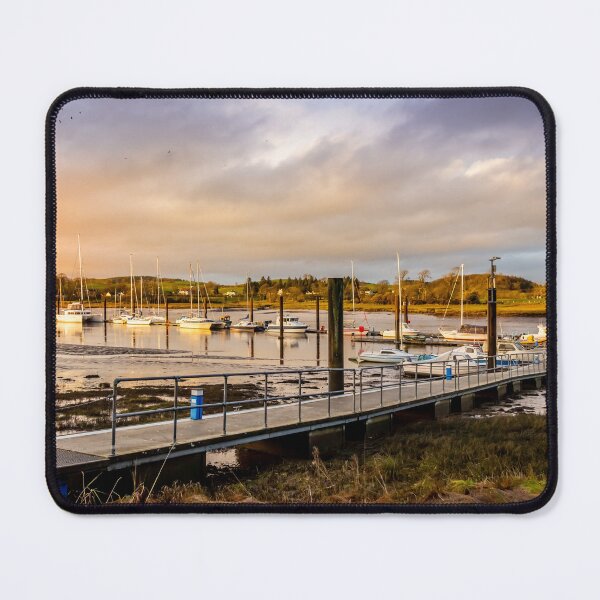 Item preview, Sunset over Kirkcudbright marina and harbour in winter, with boats moored, Dumfries and Galloway, Scotland designed and sold by SnapTPhotograph.