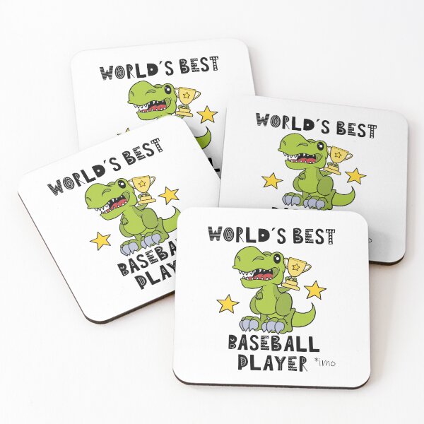 Item preview, Worlds Best Baseball Player, Funny, Humor, Dinosaur, T Rex, Tyrannosaurus, Animal, World Greatest, Dino, Sports designed and sold by iHeartDinosaurs.