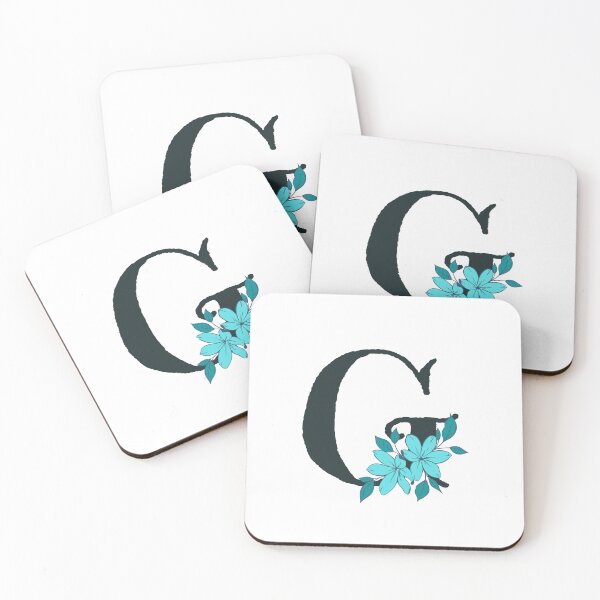 Item preview, Blue floral G monogram designed and sold by Coffee Lifestyle.