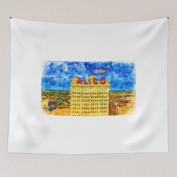 Item preview, ALICO Building in downtown Waco, Texas - pen and watercolor designed and sold by NickoPrints.