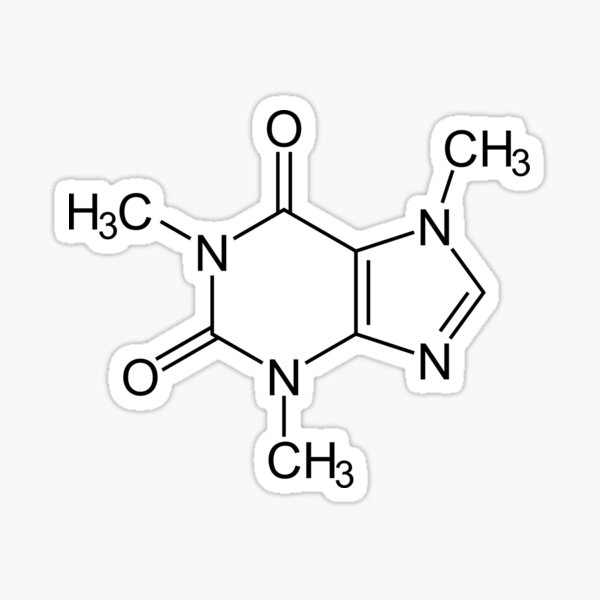 Molécula de cafeína Pegatina