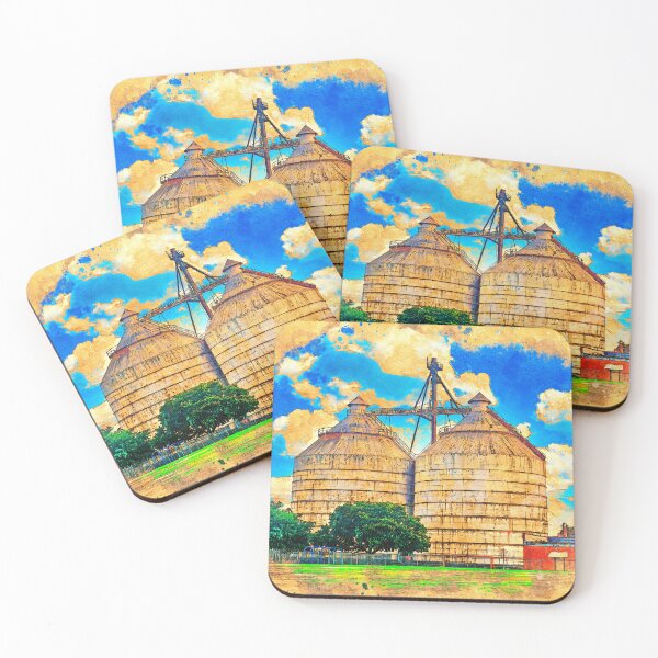 Item preview, Magnolia Silos in Waco, Texas - digital painting designed and sold by NickoPrints.