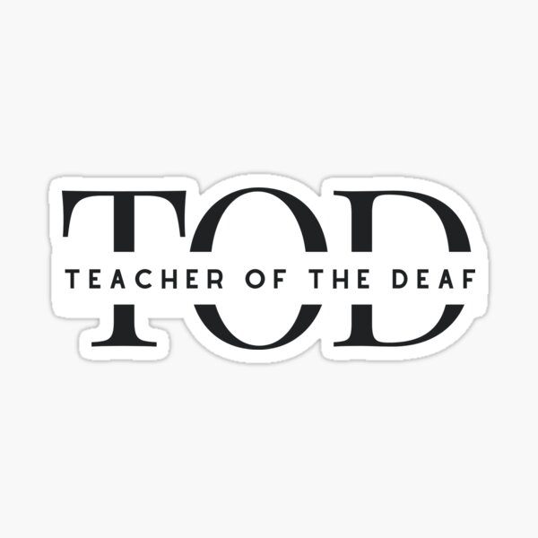 Item preview, Teacher of the Deaf and Hard of Hearing (TOD) in Black and White Overlay designed and sold by Hear4theEars.