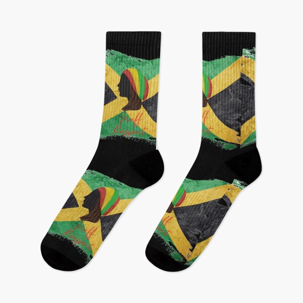 Item preview, Nuff Respect Rastafarian Girl sketch with Jamaica Flag  designed and sold by M-Infinite.