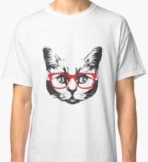 Portrait of Cat with glasses. Classic T-Shirt