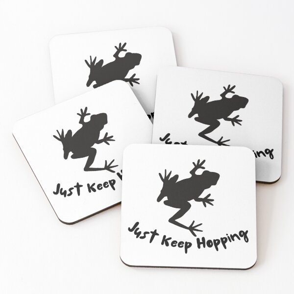Item preview, Just Keep hopping Frog Aesthetic Frog Pun Inspirational Quote designed and sold by CaitU.
