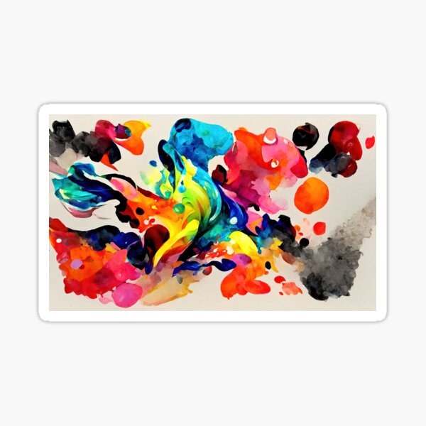 "Watercolor Splash and Splatter v.1" Sticker by MarabuDesign Redbubble