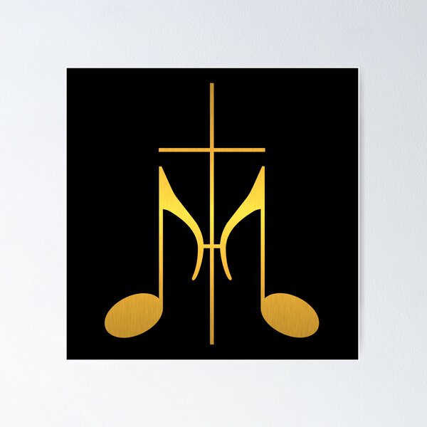 Item preview, Gospel music note with cross (gold color) designed and sold by lisaberton.