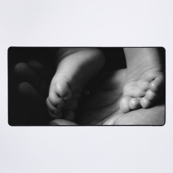 Item preview, A new born baby - tiny feet - black and white minimalism fine art       designed and sold by Bob-Moon-Art.