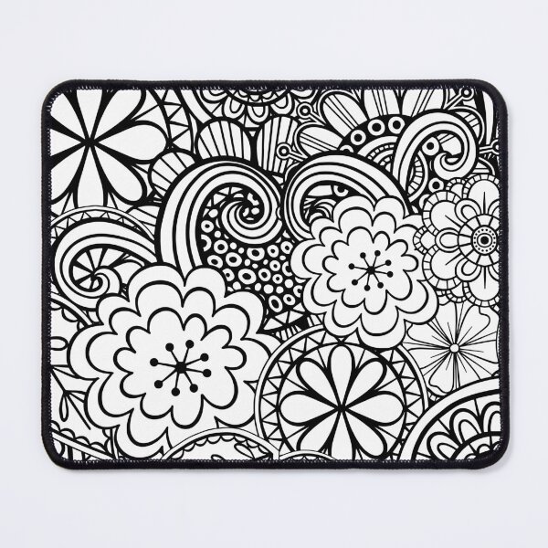 Item preview, Ornate Folk Art Floral Line Drawing Pattern designed and sold by Prawny.