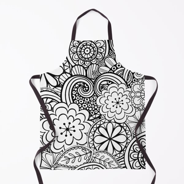 Item preview, Ornate Folk Art Floral Line Drawing Pattern designed and sold by Prawny.