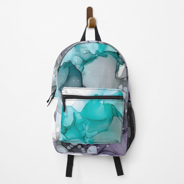Item preview, Turquoise Purple Abstract 32722 Modern Alcohol Ink Painting by Herzart designed and sold by herzart.