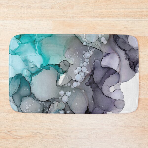Item preview, Turquoise Purple Abstract 32722 Modern Alcohol Ink Painting by Herzart designed and sold by herzart.