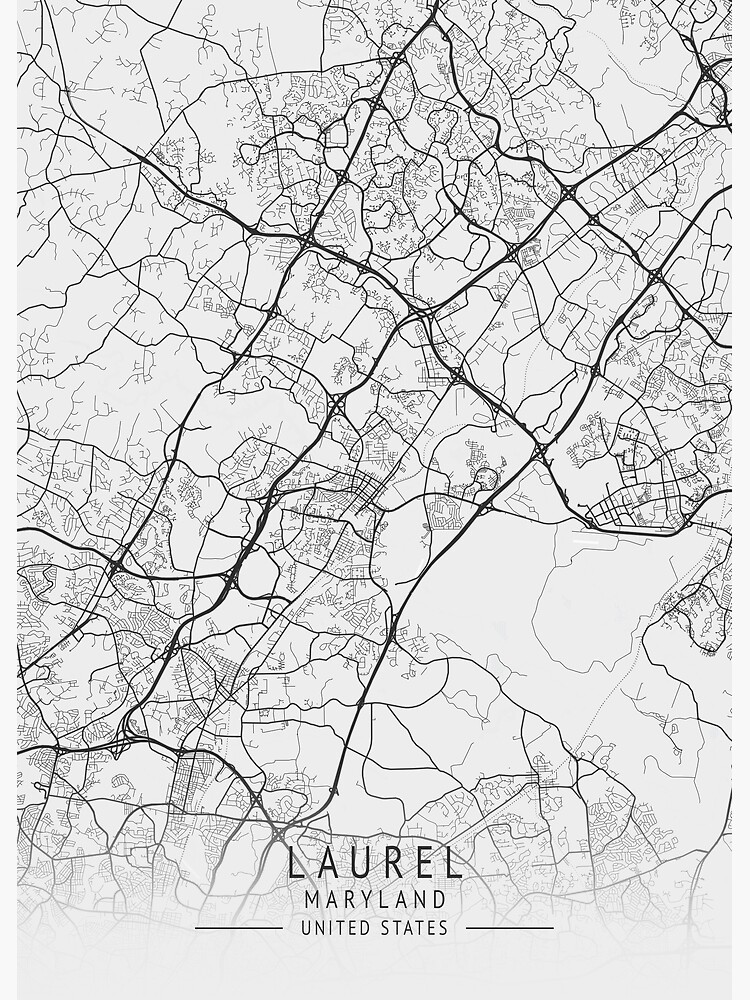 "Laurel Maryland US Gray City Map" Poster by ctmapprint Redbubble