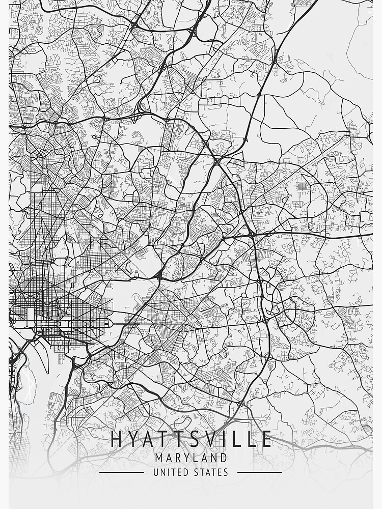 "Hyattsville Maryland US Gray City Map" Poster for Sale by