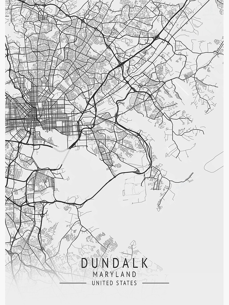"Dundalk Maryland US Gray City Map" Poster for Sale by ctmapprint