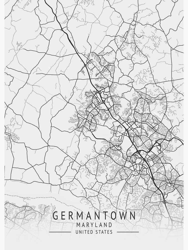 "Germantown Maryland US Gray City Map" Sticker for Sale by