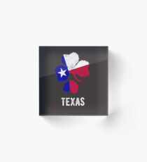 St Patrick’s Day Texas Flag Irish Shamrock St Pattys Acrylic Block
