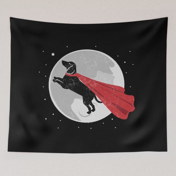 Item preview, Dachshund Flying at night and Moon designed and sold by Raju-Creative.