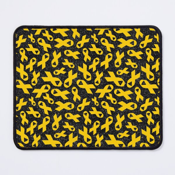 Item preview, Yellow Gold Awareness Ribbon on Galactic Black designed and sold by KrisInStitches.