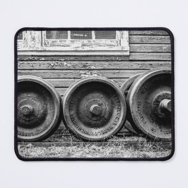 Item preview, 'We Can, We Wheel' Rusting Railroad Wheelsets Black and White designed and sold by Enzwell.