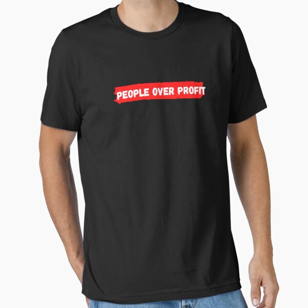 Item preview, people over profit motivational quote on black design designed and sold by wearbee.