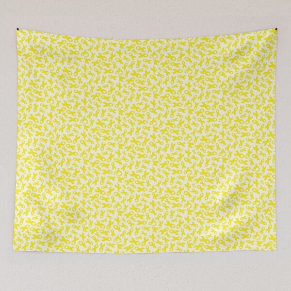 Item preview, Yellow Awareness Ribbon and Polkadots on White designed and sold by KrisInStitches.