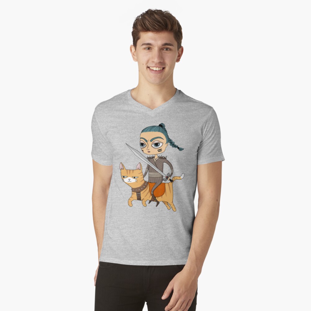 Vista previa del artículo con la obra «Camiseta de cuello en V», diseñado y vendido por agrapedesign.
