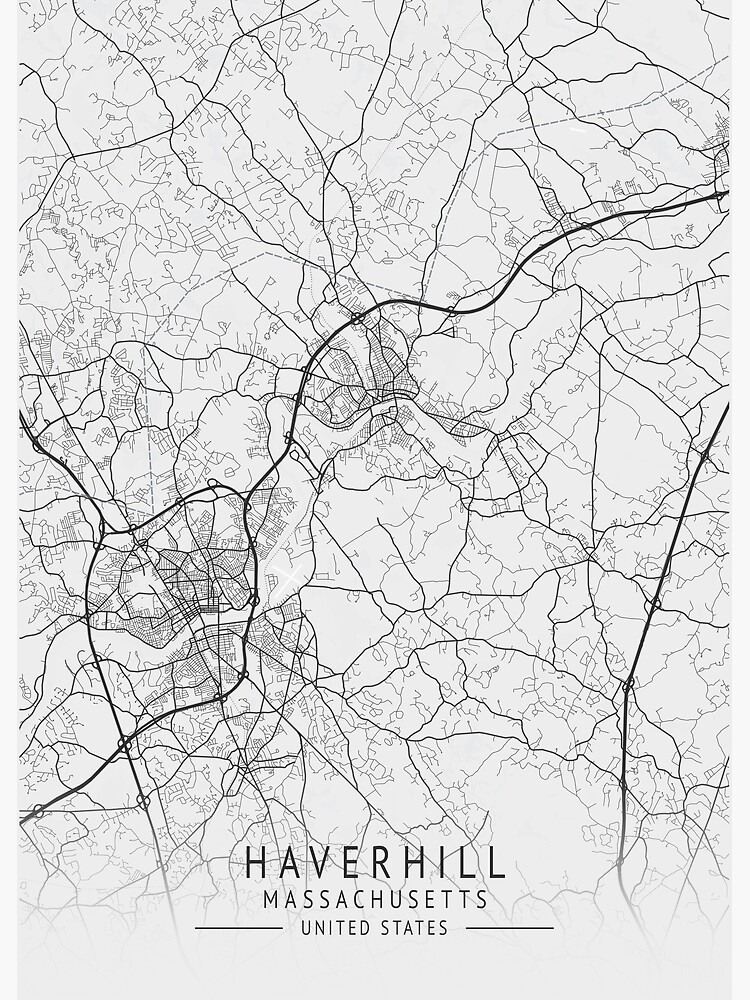 "Haverhill Massachusetts US Gray City Map" Poster for Sale by