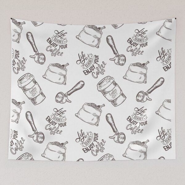 Item preview, Life Is Short, Enjoy Your Coffee Pattern designed and sold by CWolff.
