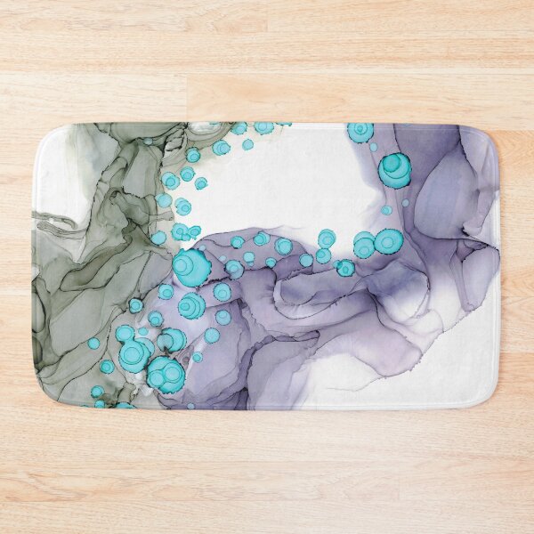 Item preview, Gray Periwinkle Blue Abstract 32722 Modern Alcohol Ink Painting by Herzart designed and sold by herzart.