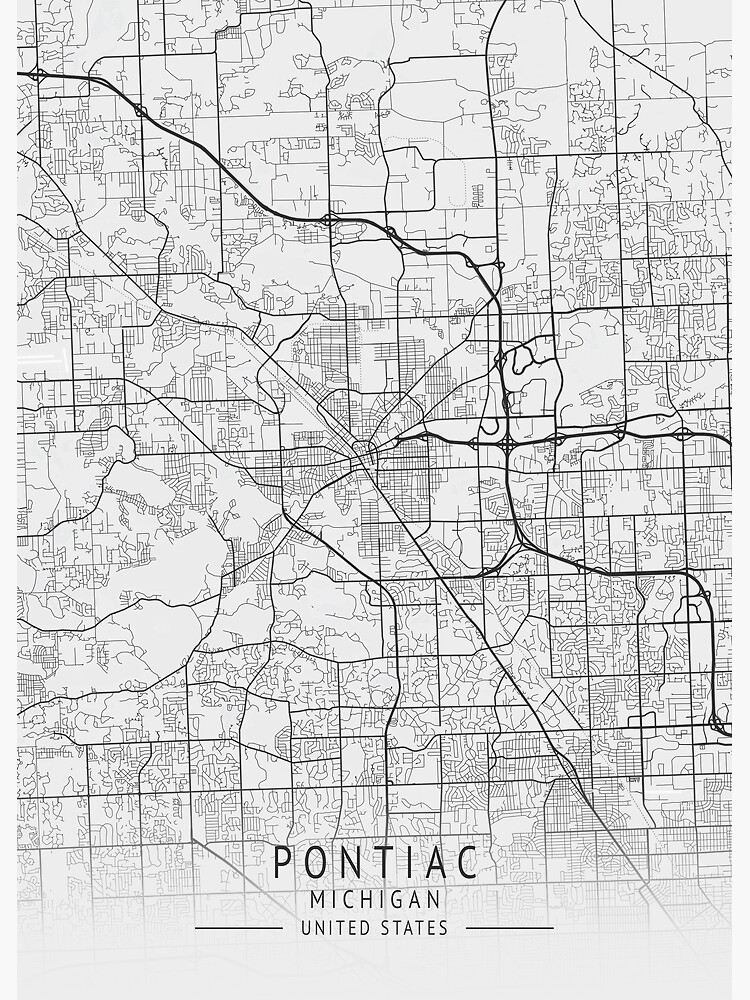 "Pontiac Michigan US Gray City Map" Poster for Sale by ctmapprint