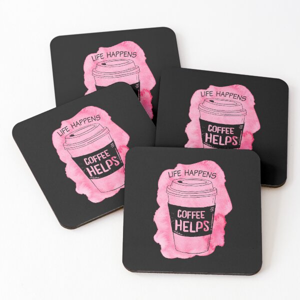 Item preview, Life Happens, Coffee Helps - Coffee Funny quote designed and sold by OutcastBrain.