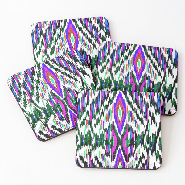 Aperçu de l'œuvre Motifs ikat aux motifs arc-en-ciel, motifs ikat ouzbeks créée et vendue par LeFabriqueOuz.