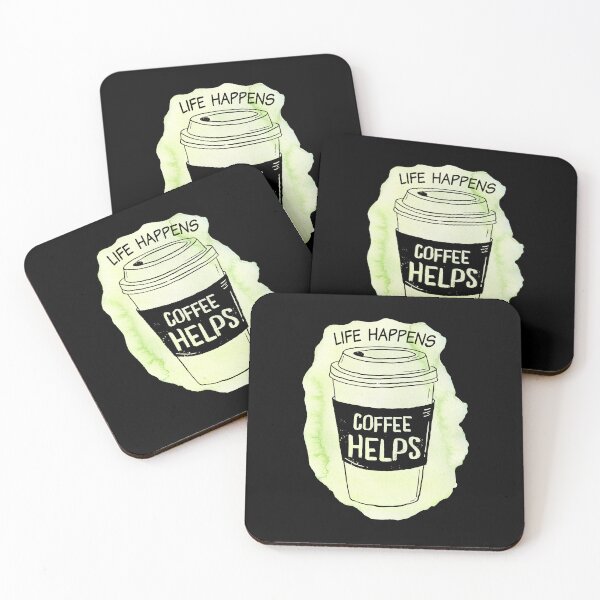 Item preview, Life Happens, Coffee Helps - Coffee Funny quote designed and sold by OutcastBrain.