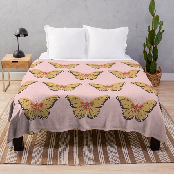 Item preview, Delicate pink and yellow monarch butterfly pattern designed and sold by Thegentleshop.