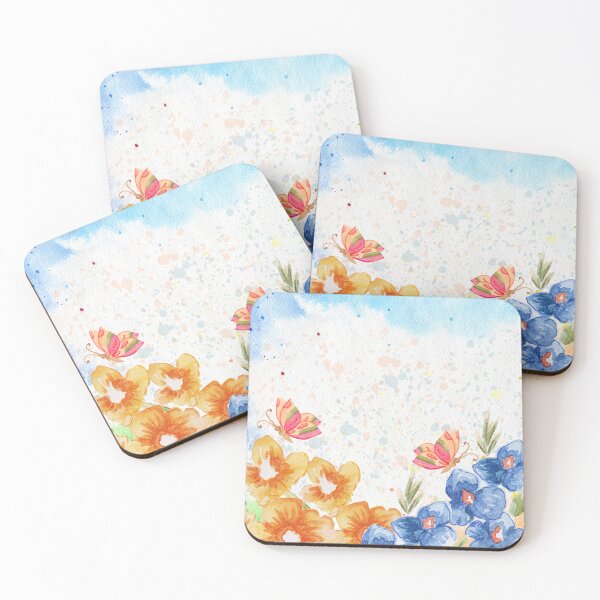 Item preview, Flowers and butterflies watercolor designed and sold by moxdesign.