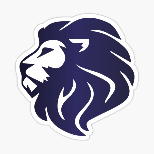 "Lion in navy blue gradient color" Sticker by CuteAnimals Redbubble