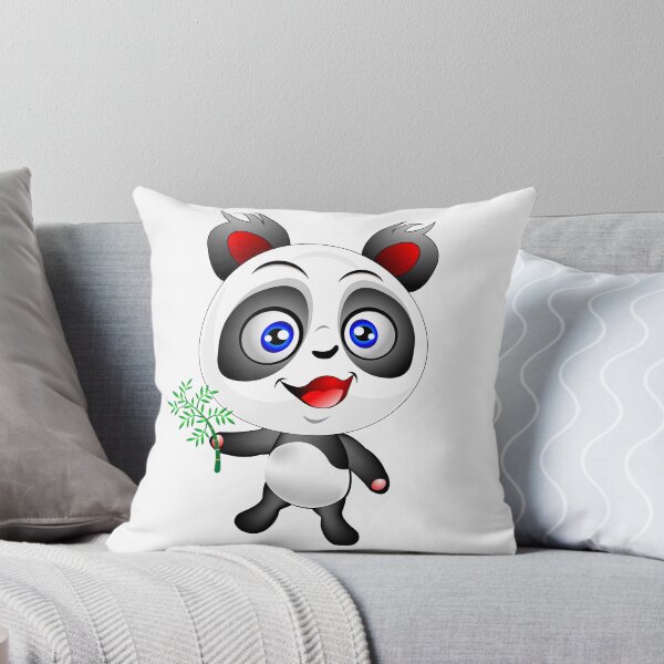 Item preview, Baby panda cartoon holding bamboo illustration designed and sold by ZieProject.