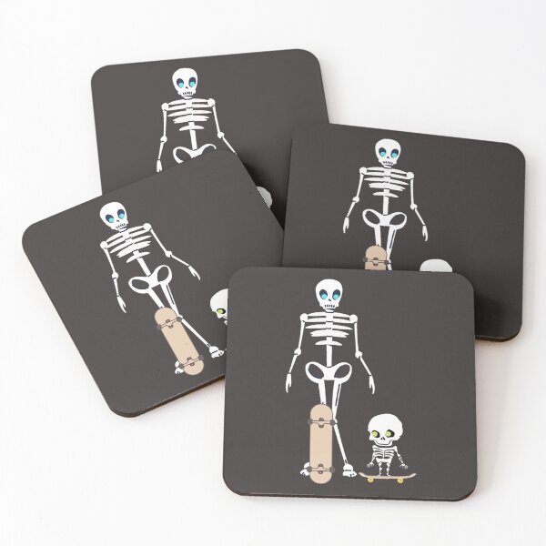 Item preview, Skeleton duo skatboarding pattern designed and sold by LukjanovArt.